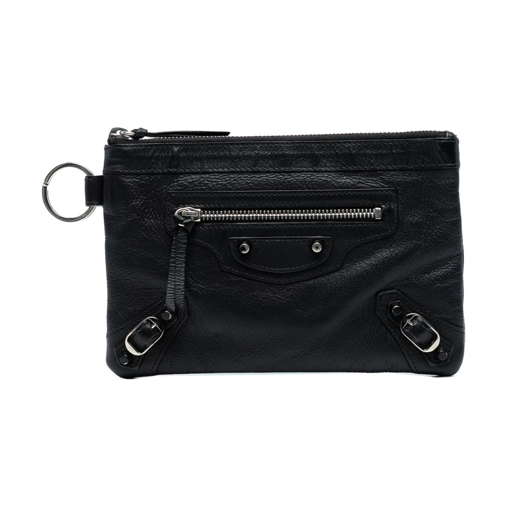 Balenciaga Vintage Women's Black Pre-Owned Leather Pouch
