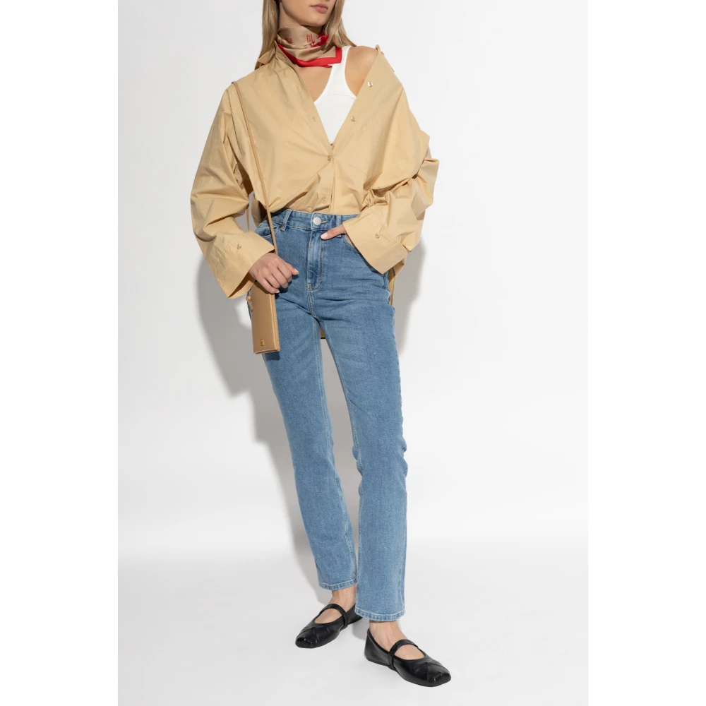 By Malene Birger Geribbelde top Anisa By Herenne Birger White Dames