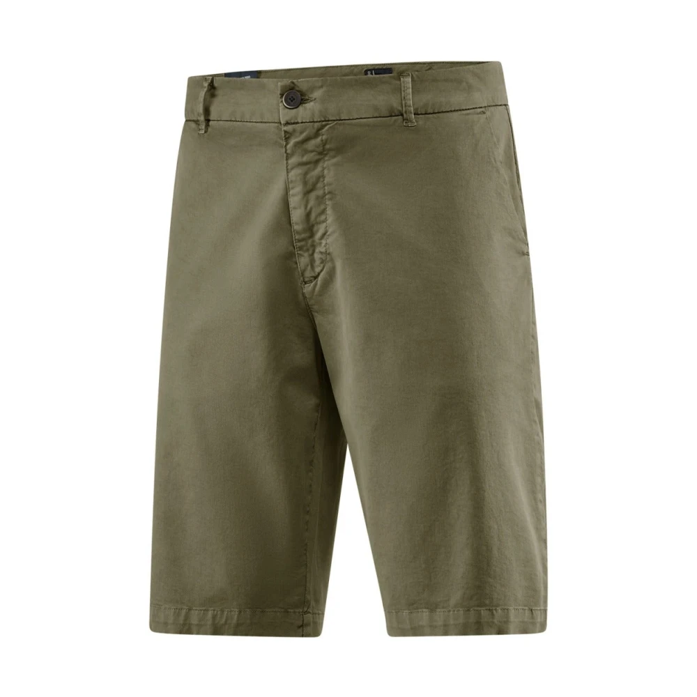 BomBoogie Chino bermuda van katoengabardine Green Heren