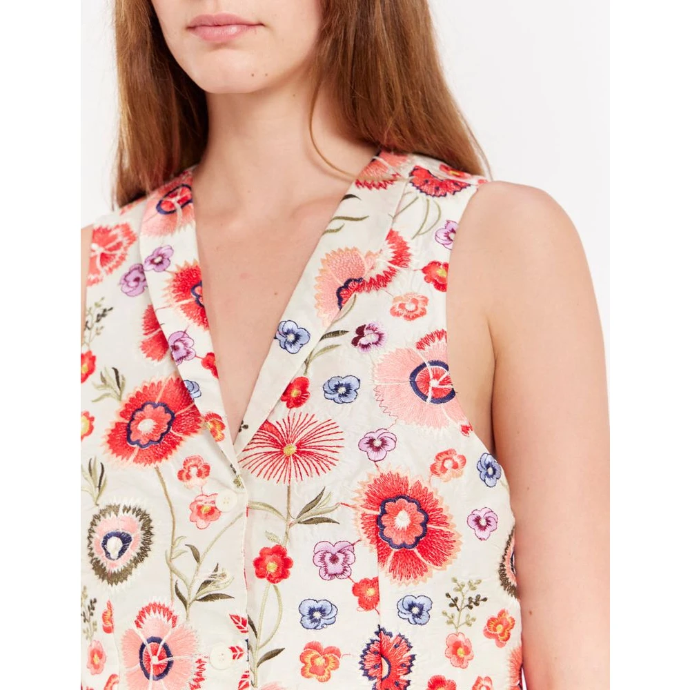 Ines De La Fressange Paris Geborduurd vest voor zomerstijl Multicolor Dames