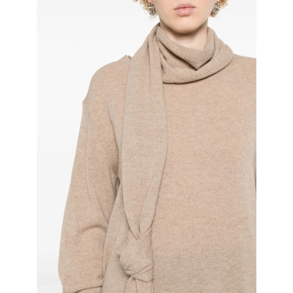Stella Mccartney Beige Kasjmier Trui met Sjaal Beige Dames