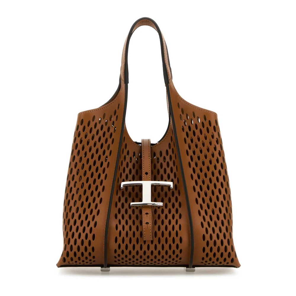 TOD'S Karamel leren mini tijdloze handtas Brown Dames