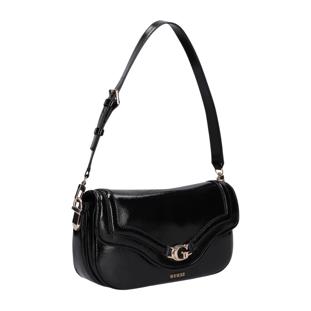 Guess Women's Black Shoulder Bags, One Size, Elegant Flap Shoulder Bag