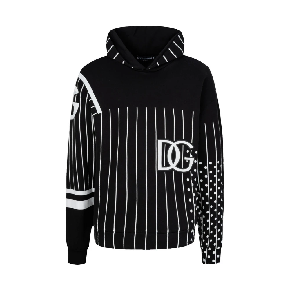 Dolce & Gabbana Hoodie met Zwart en Wit Print Black Heren