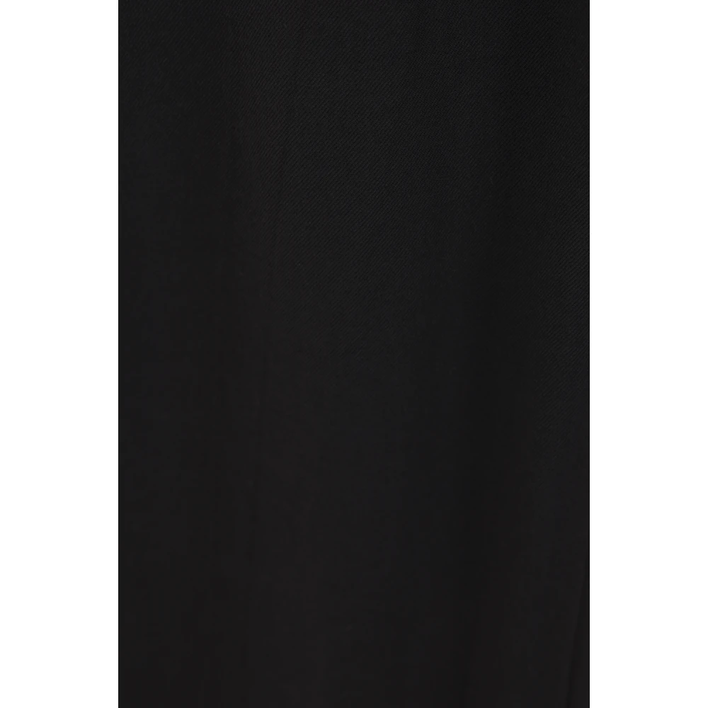 Yohji Yamamoto Zwarte wollen gabardine geplooide broek Black Dames