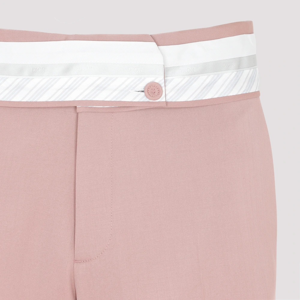 Dior Rode Wol Homme Broek Pink Heren