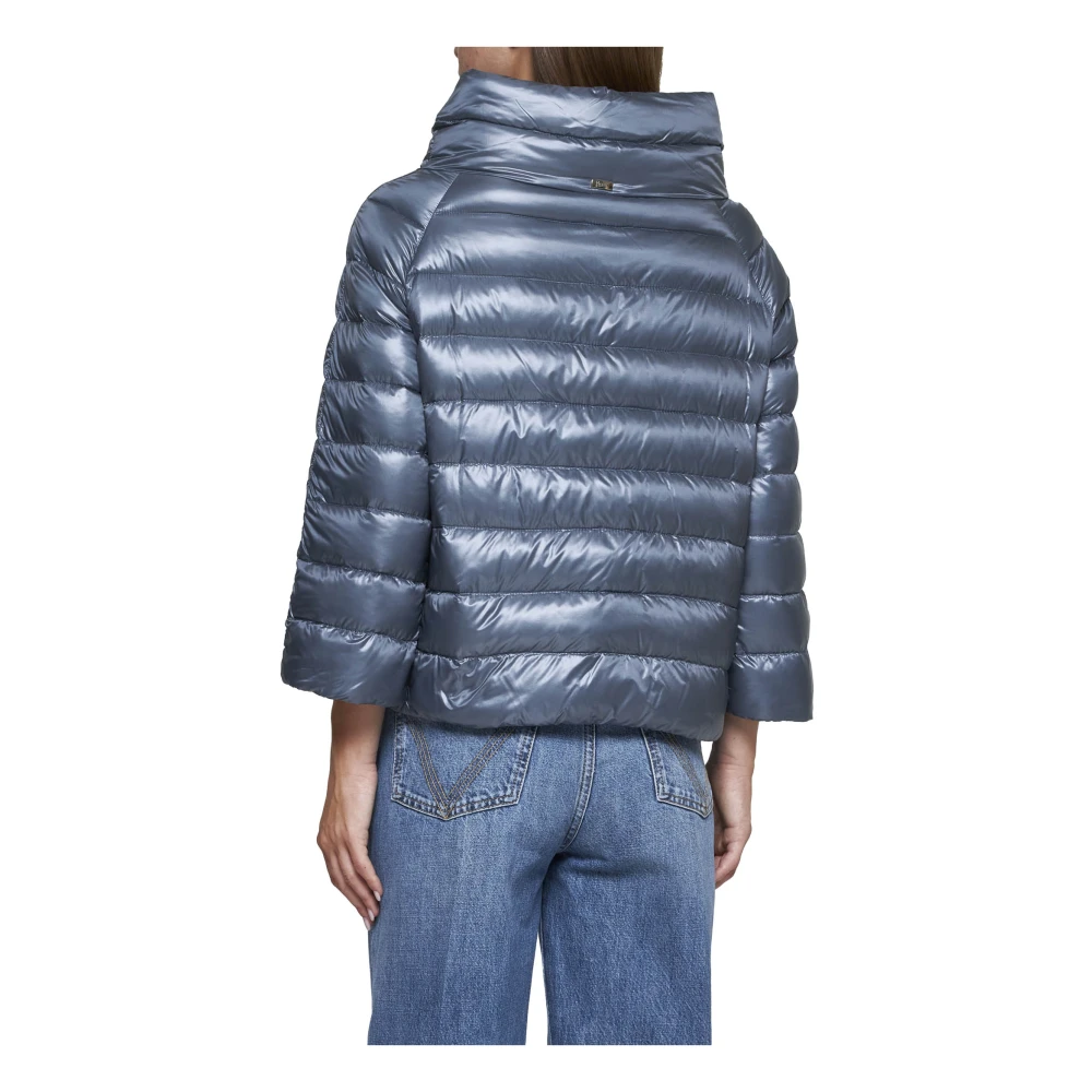 Herno Gewatteerd Blauw Kort Donsjack Blue Dames