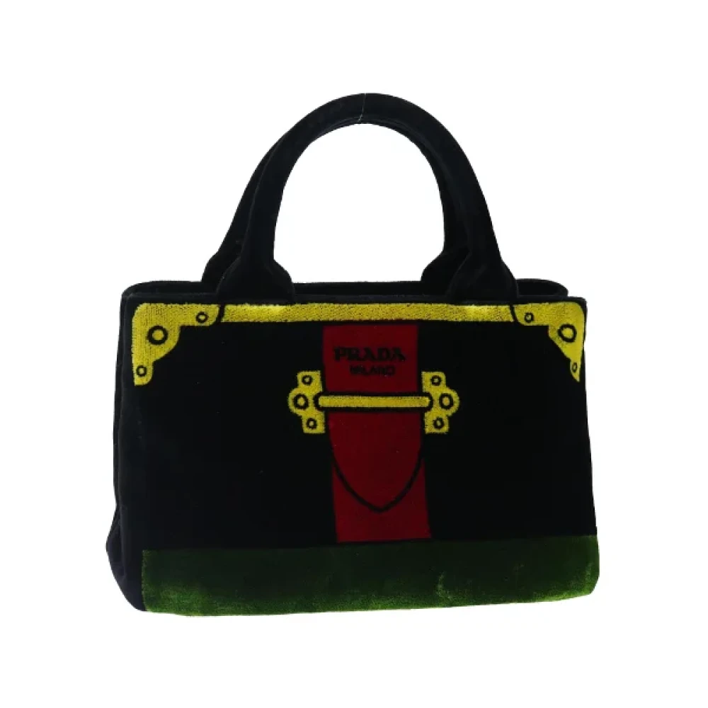 Prada Vintage Pre-owned Canvas handbags Black Dames