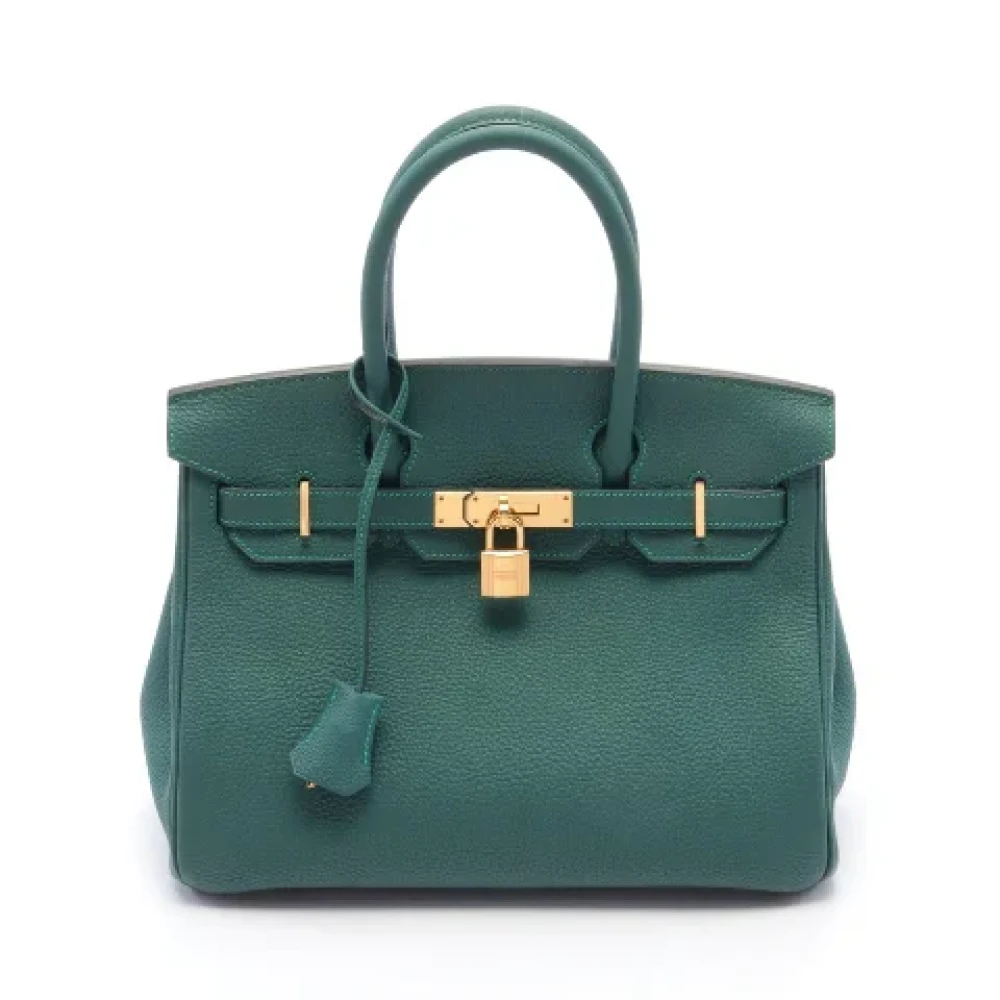 Hermès Vintage Pre-owned Leather handbags Green Dames