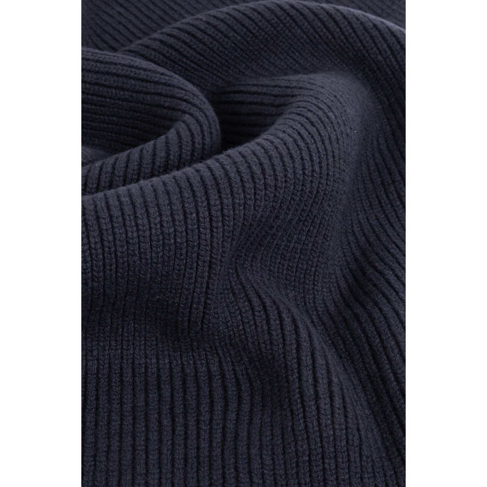 Officine Générale Sjaal met franjes Blue Unisex