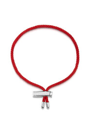 Pulsera de cuerda para hombres con bloqueo plateado ajustable