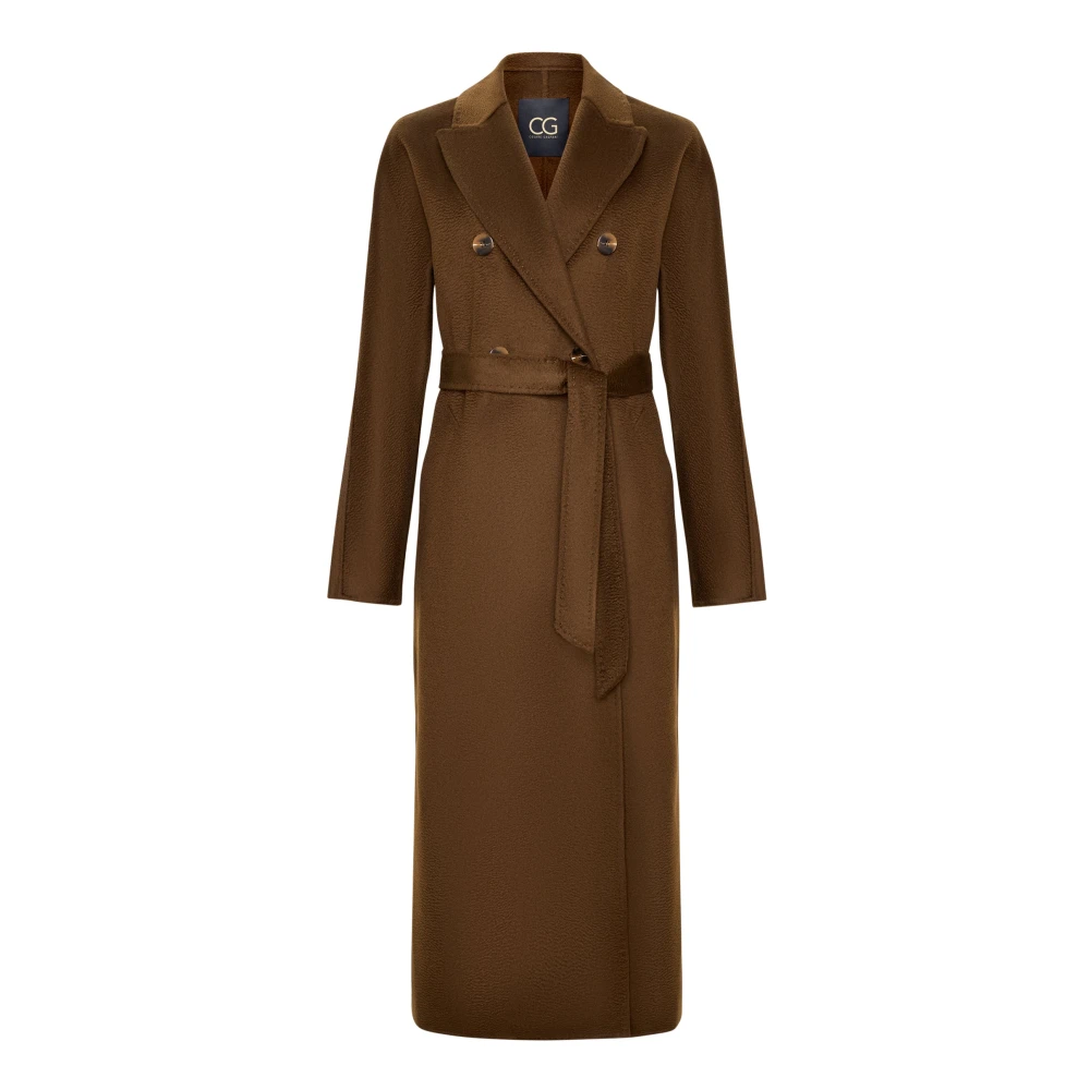 Cesare Gaspari Klassieke Luxe Lange Jas Rosie Bruin Brown Dames
