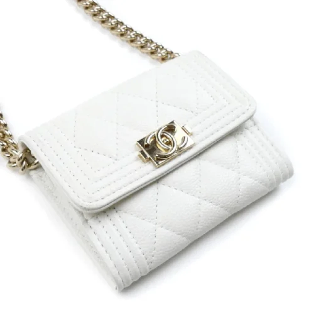 Chanel Vintage Pre-owned Leather shoulder-bags White Dames