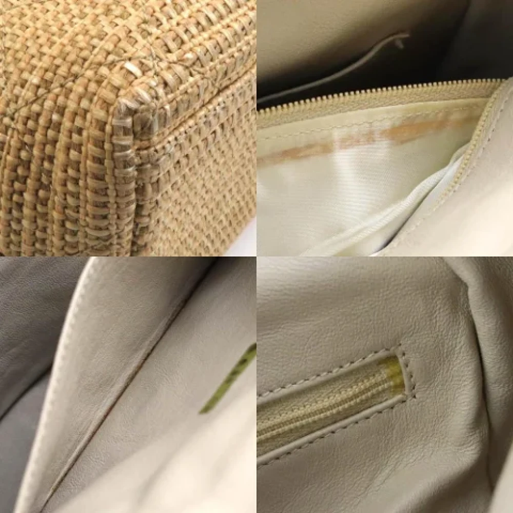 Chanel Vintage Pre-owned Raffia shoulder-bags Beige Dames