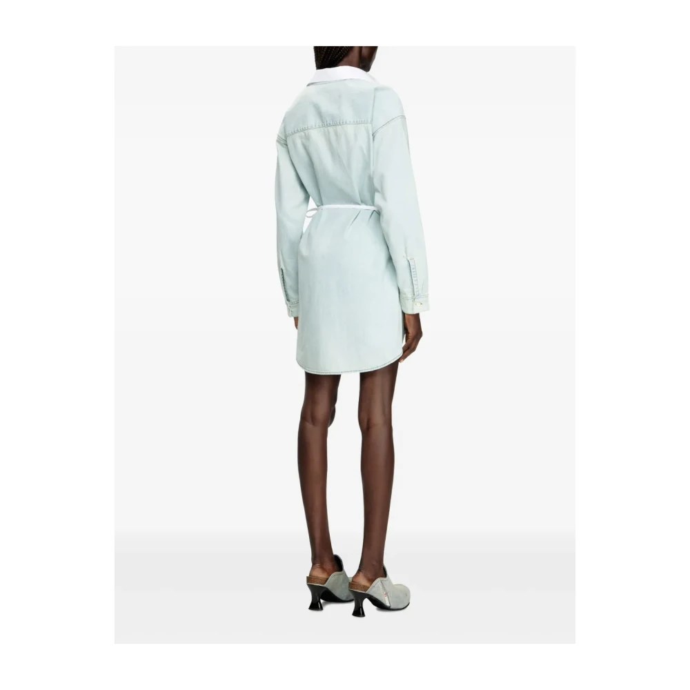 Diesel Witte Wrap Jurk Katoen Denim White Dames