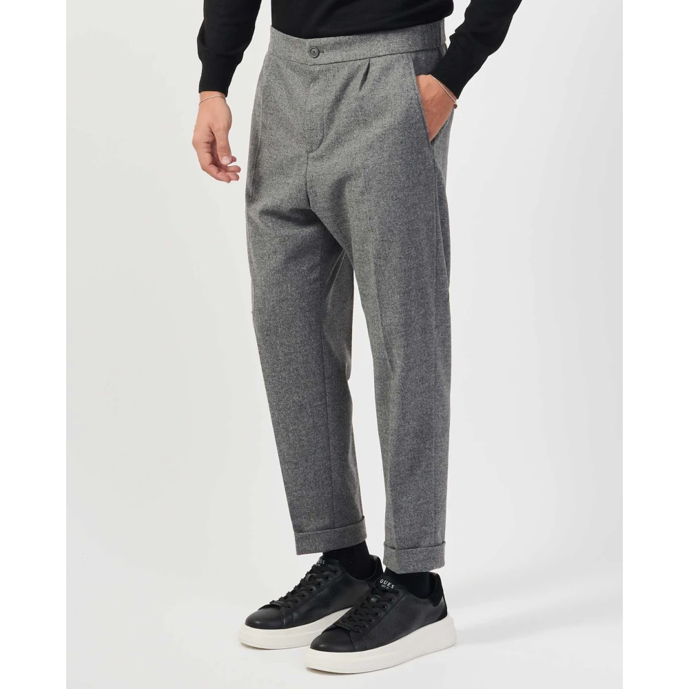 Hugo Boss Slim Fit Flanellen Broek Grijs Gray Heren