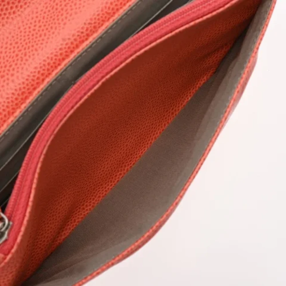 Chanel Vintage Pre-owned Leather chanel-bags Orange Dames