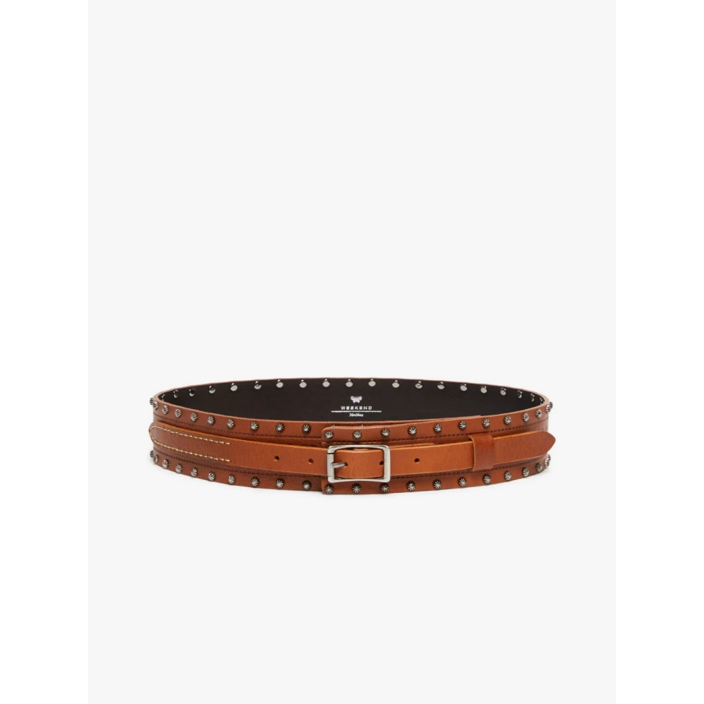 Max Mara Weekend Stijlvolle leren riem met metalen details Brown Dames