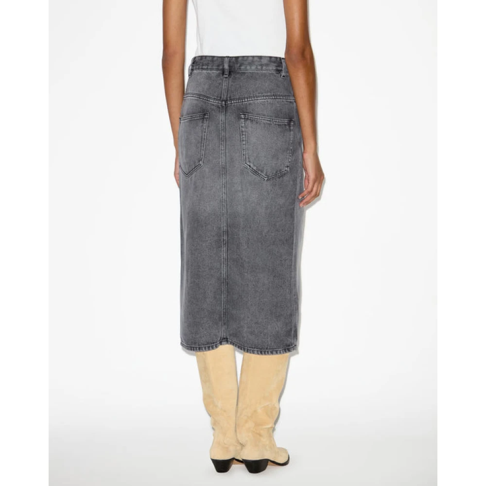 Isabel Marant Étoile Denim Midi Rok met Riem Gray Dames