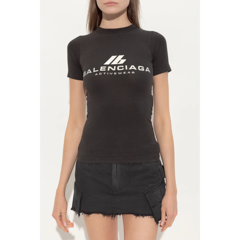 Balenciaga Top met logo Black Dames