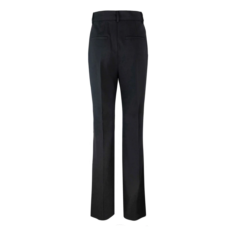 SPORTMAX Zwarte Wol Lage Taille Broek Black Dames