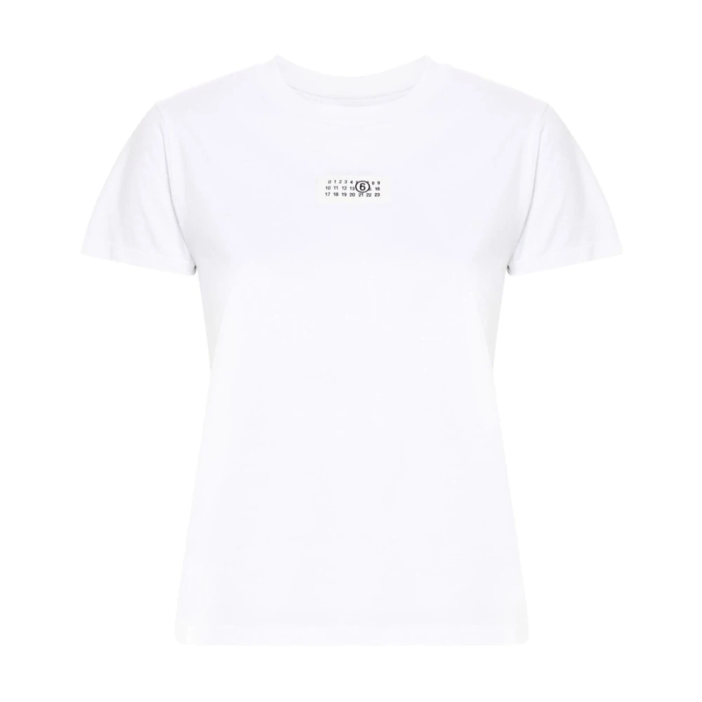 MM6 Maison Margiela Wit Katoenen Ronde Hals T-shirt White Dames