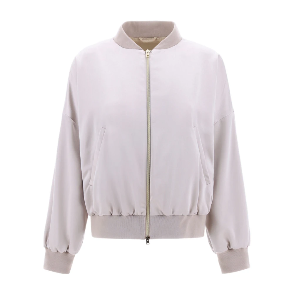 Herno Luxe Satijnen Bomberjack Pink Dames