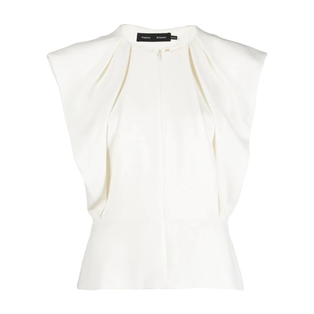Proenza Schouler Witte Mouwloze Viscose Blouse White Dames