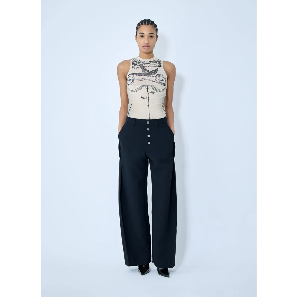 Jean Paul Gaultier Getailleerde broek met paneelconstructie Black Dames
