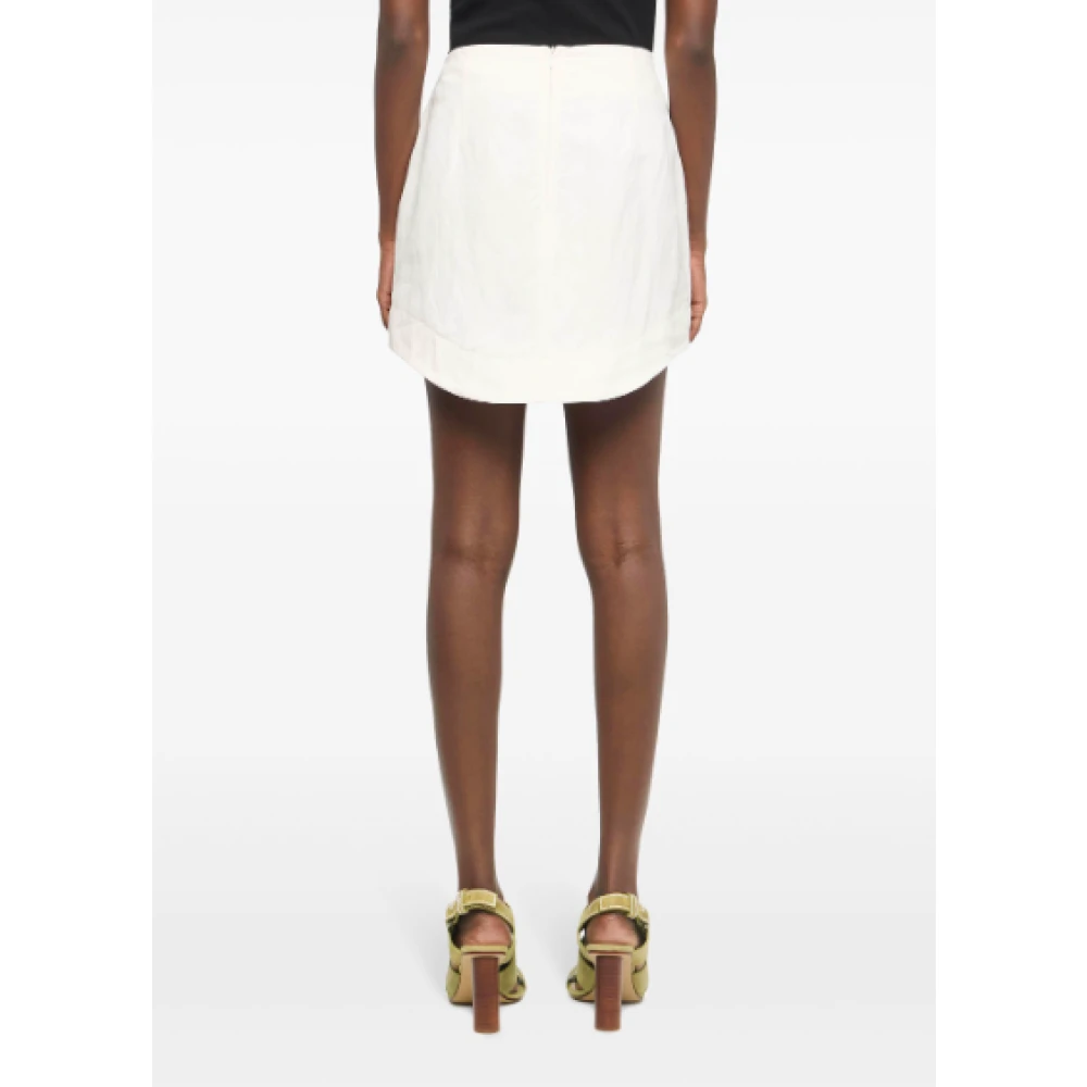 JW Anderson Off White Gekromde Zoom Mini Rok Beige Dames