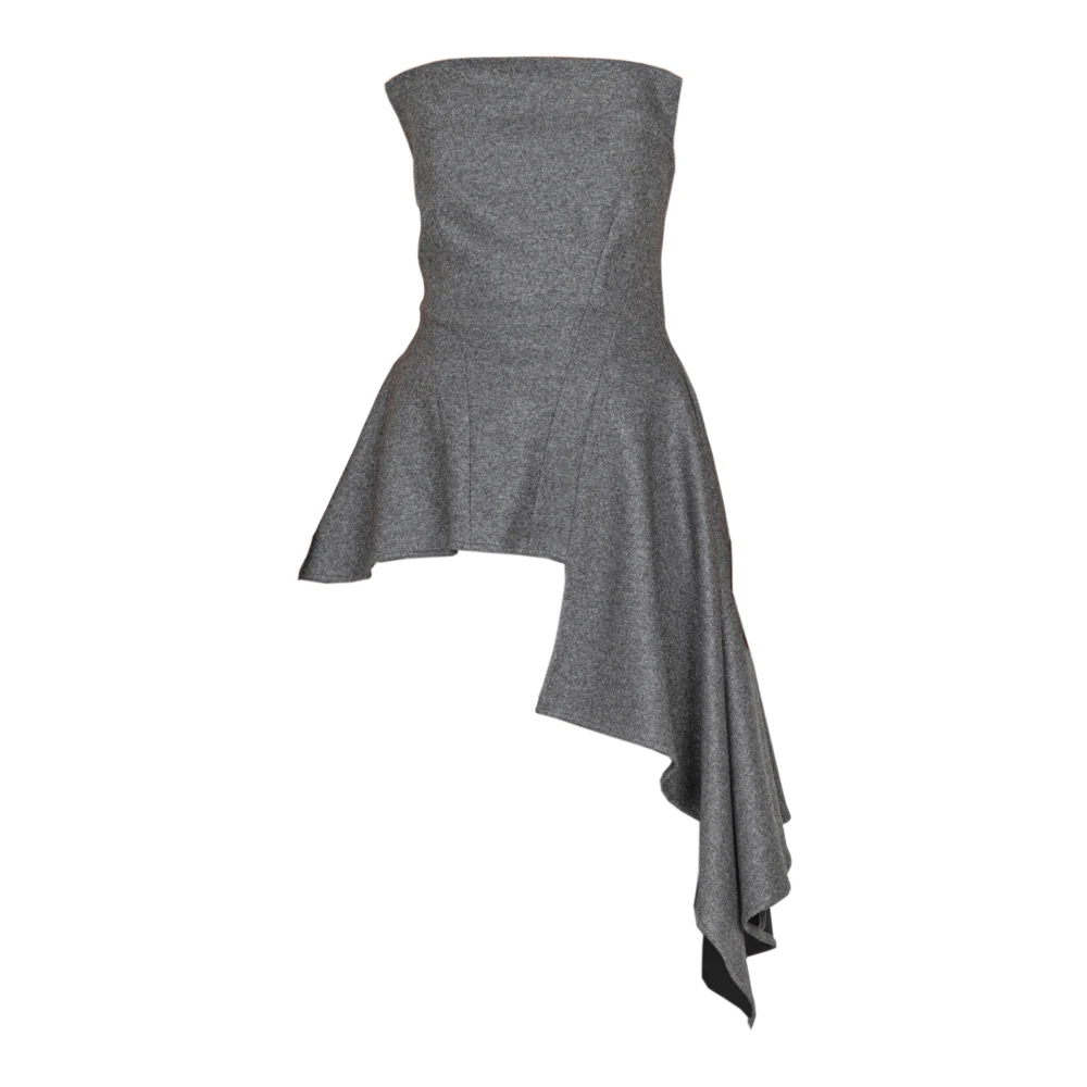 Liviana Conti Top met ruches en volume Gray Dames