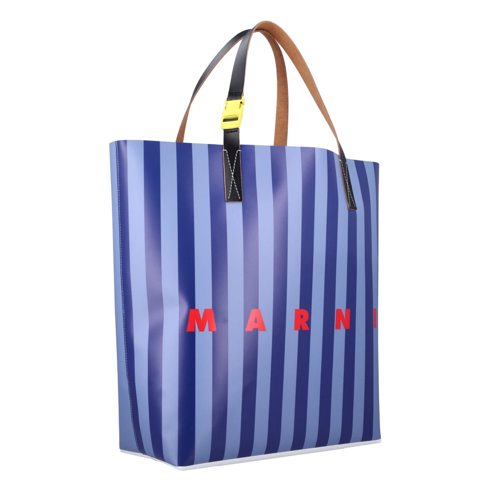 Marni Gestreepte Handtas Lichtblauw Ss25 Blue Heren