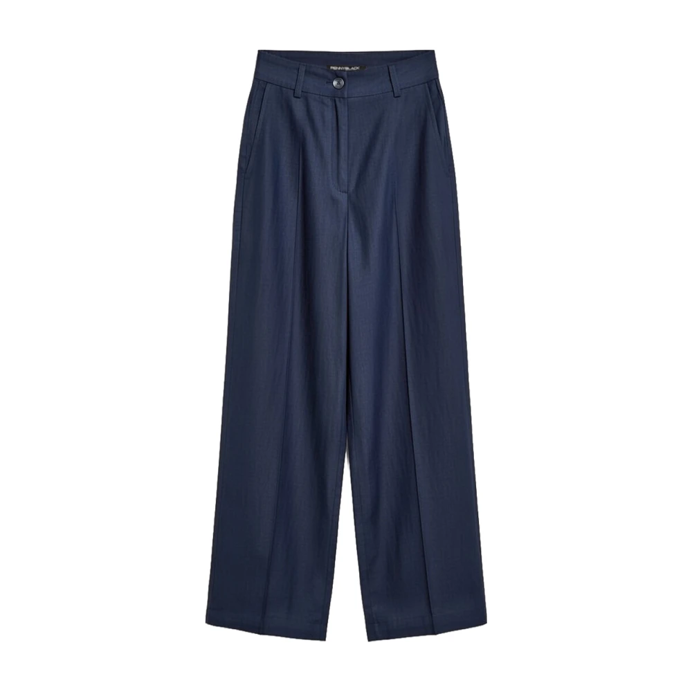 Pennyblack Vrouw Blauw Broeken Dames, S, Linnen, Pbbmicio Wijde Broeken