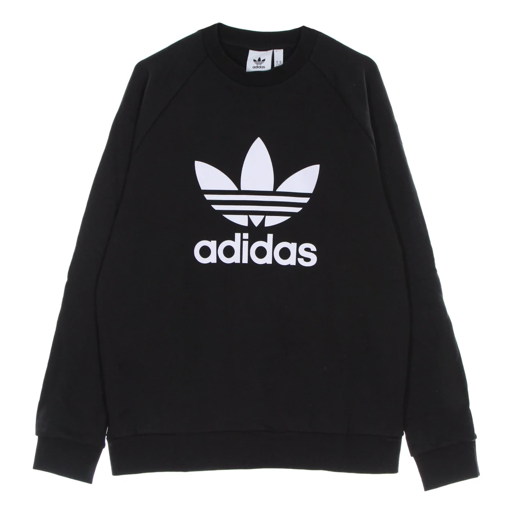 Adidas Men's Black Classic Trefoil Crewneck Sweatshirt - Long Sleeve Training Tops - Xl - Sport