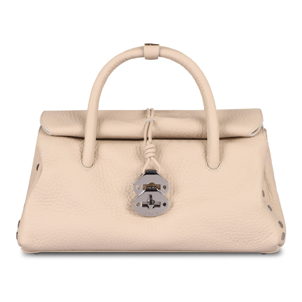 Zanellato Korrelige leren handtas met studs Beige Dames
