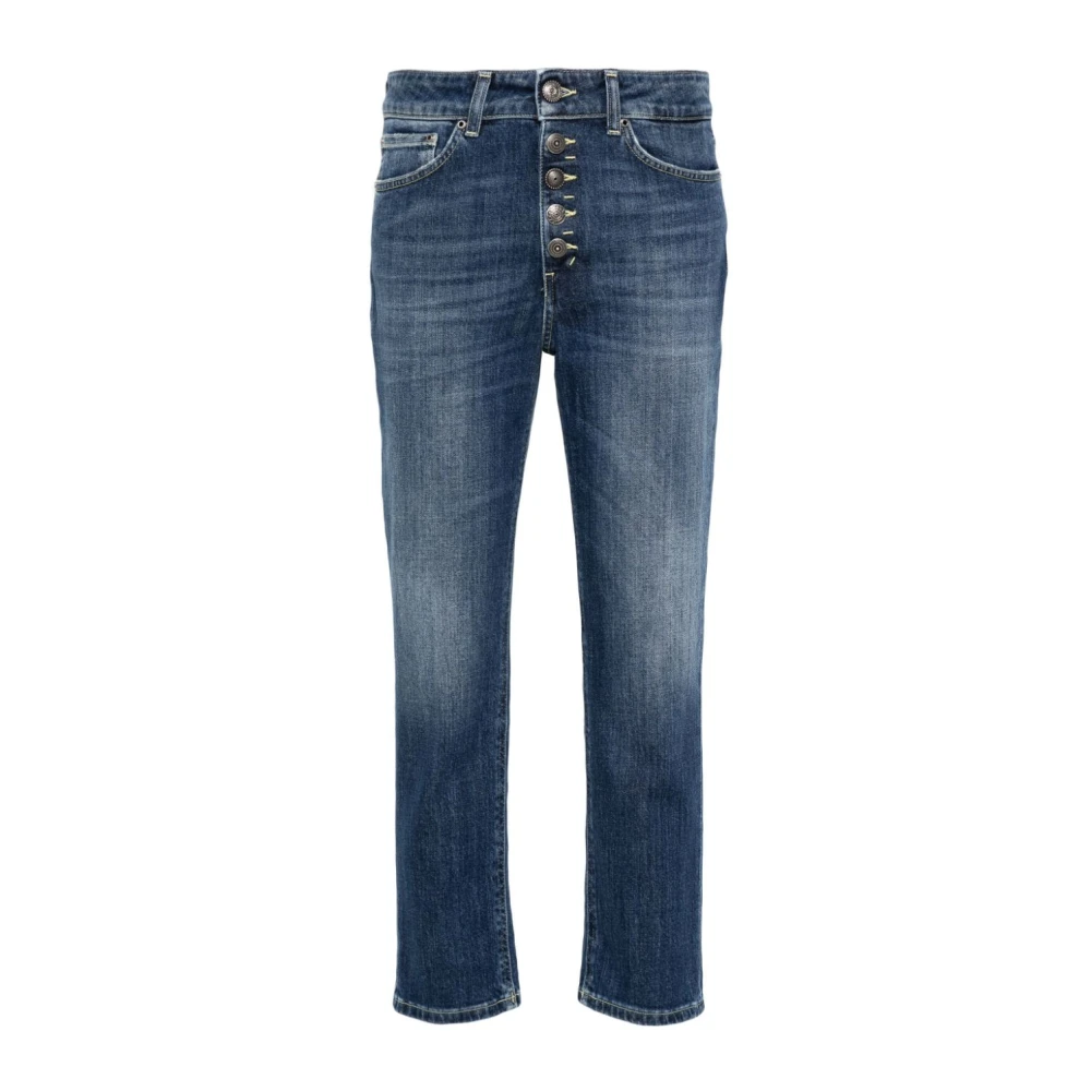 Dondup Blauwe Denim Jeans met Whiskering Effect Blue Dames