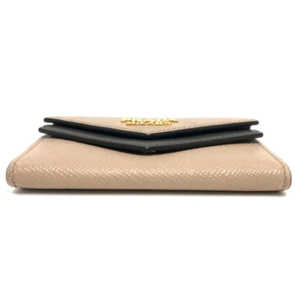 Prada Vintage Pre-owned Leather home-office Beige Dames
