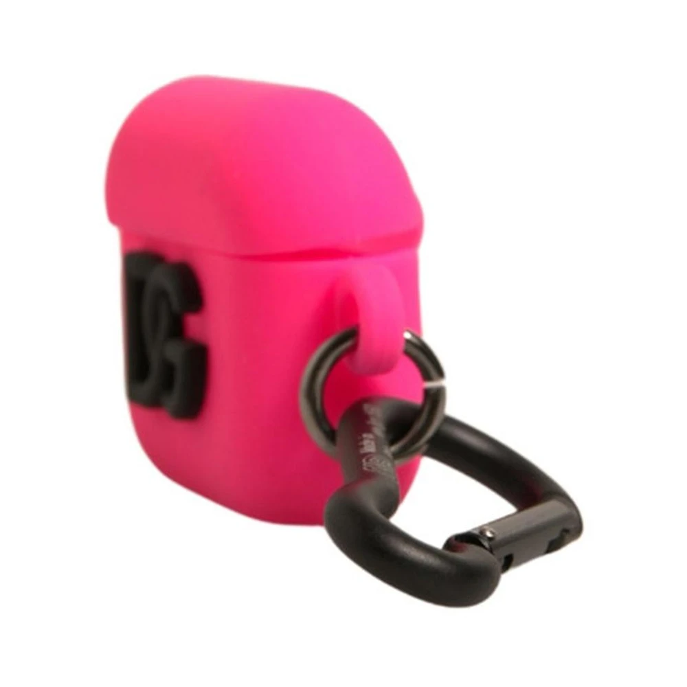 Dolce & Gabbana Geëtst siliconen Airpods-hoesje in roze Pink Heren