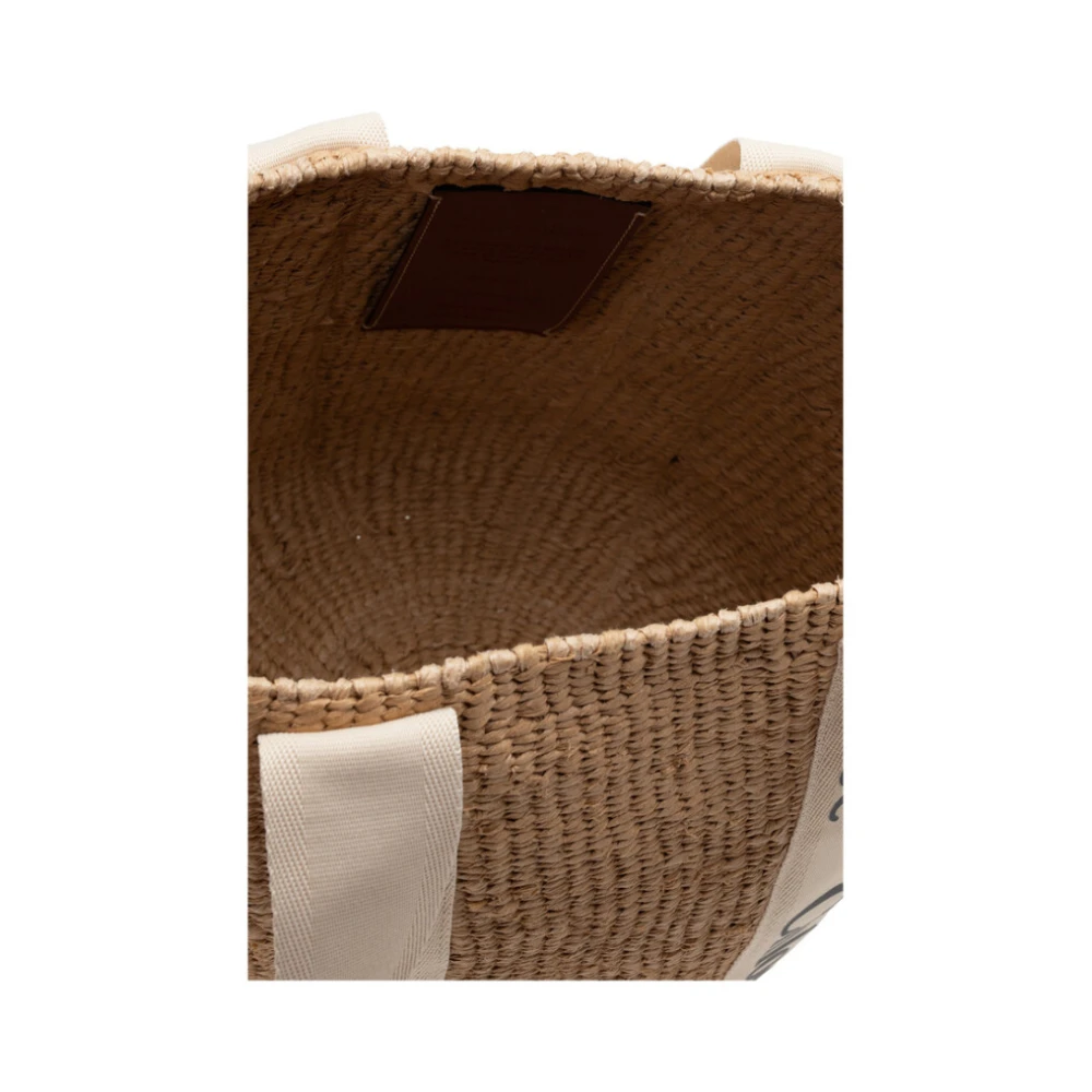 Chloé Grote Houten Mand Tas White Dames