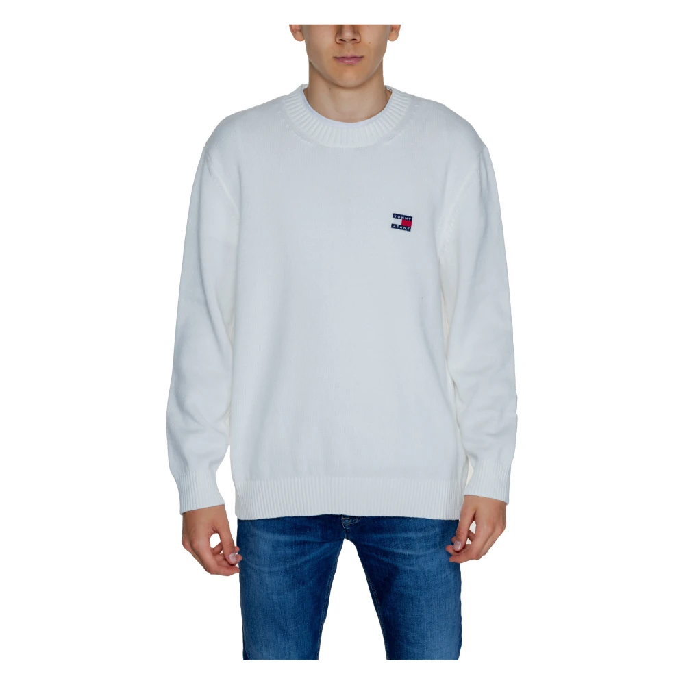 Tommy Jeans Wit effen gebreide kleding voor mannen White Heren