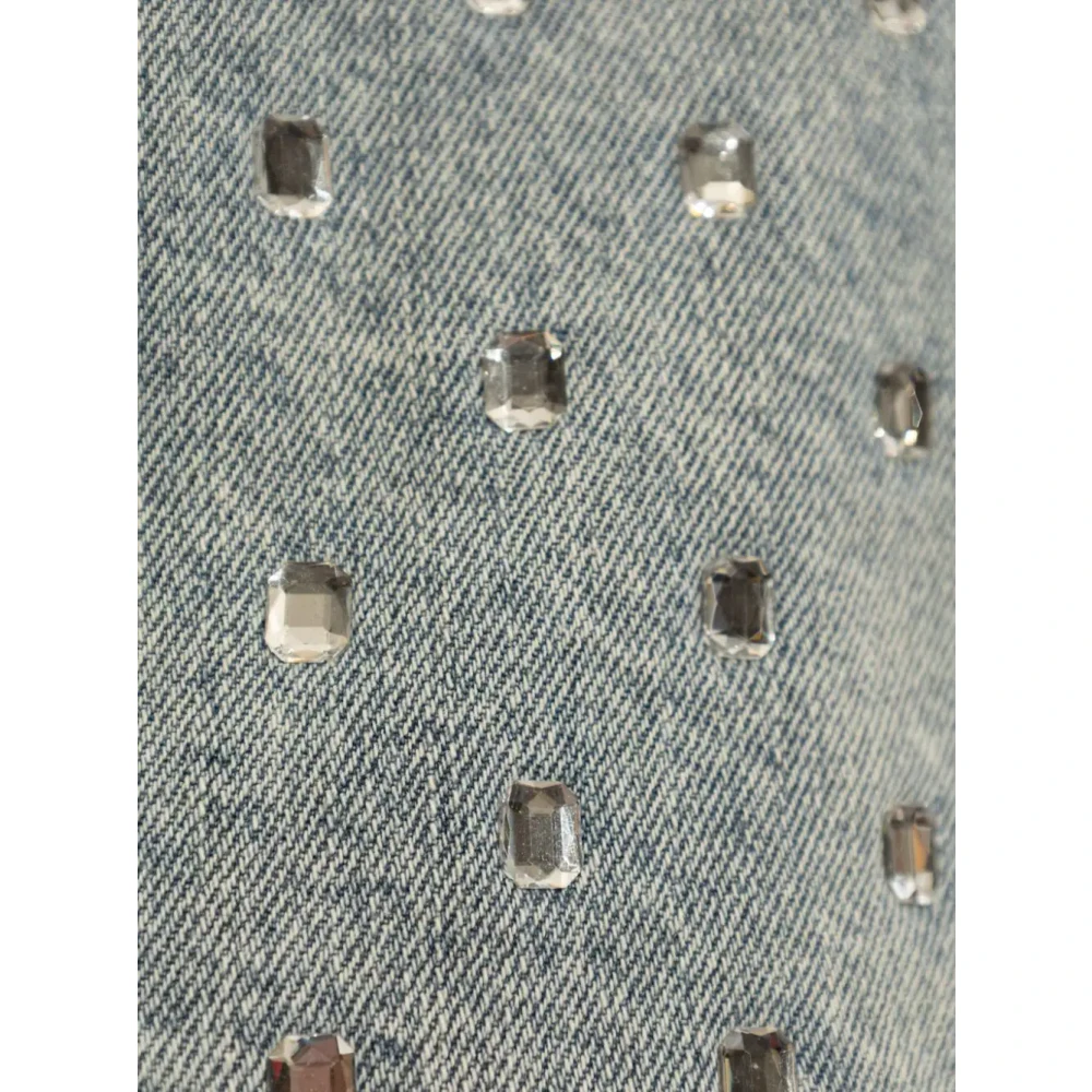 Self Portrait Crop Top met Strass Blue Dames