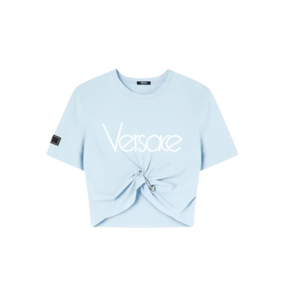 Versace Stijlvolle T-shirts en Polos Blue Dames