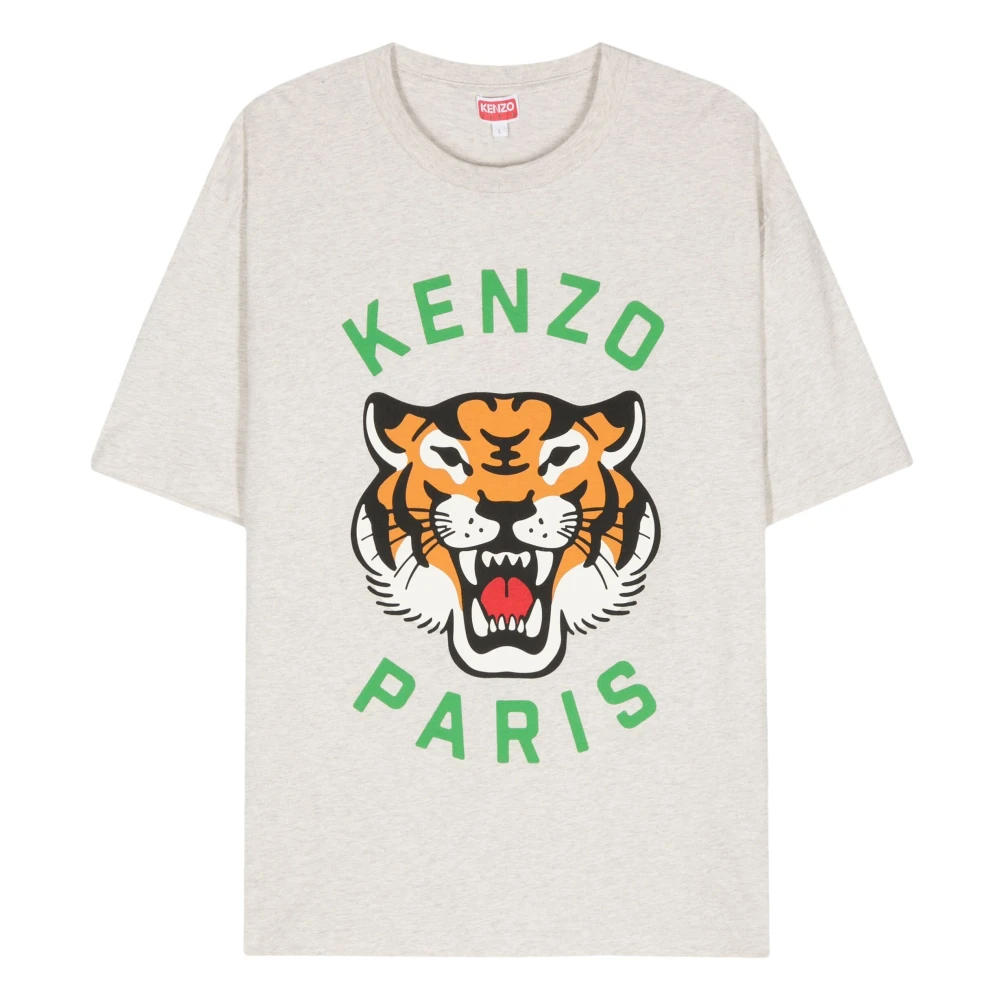 Kenzo Grijze T-shirts en Polos met Tiger Print Gray Dames