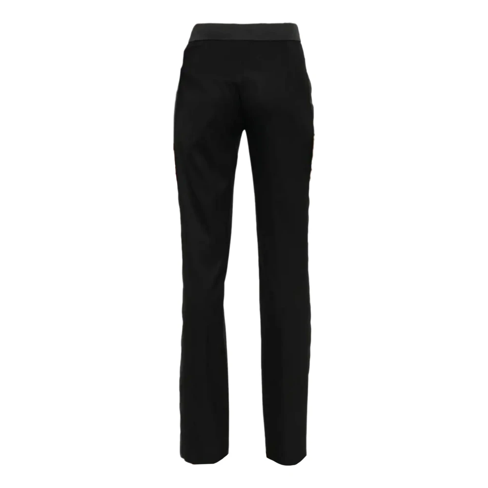 Genny Zwarte Wijde Pijp Wollen Broek Black Dames