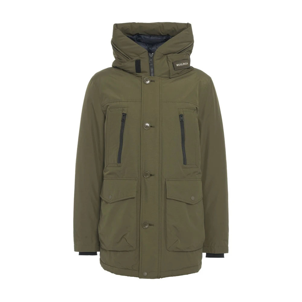 Woolrich Groene Parka Aw24 Handwas Green Heren