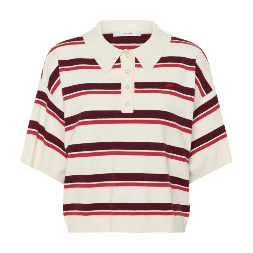Gestuz Women's Multicolor Polo Shirts, M, Gztaia Ss Polo Pullover