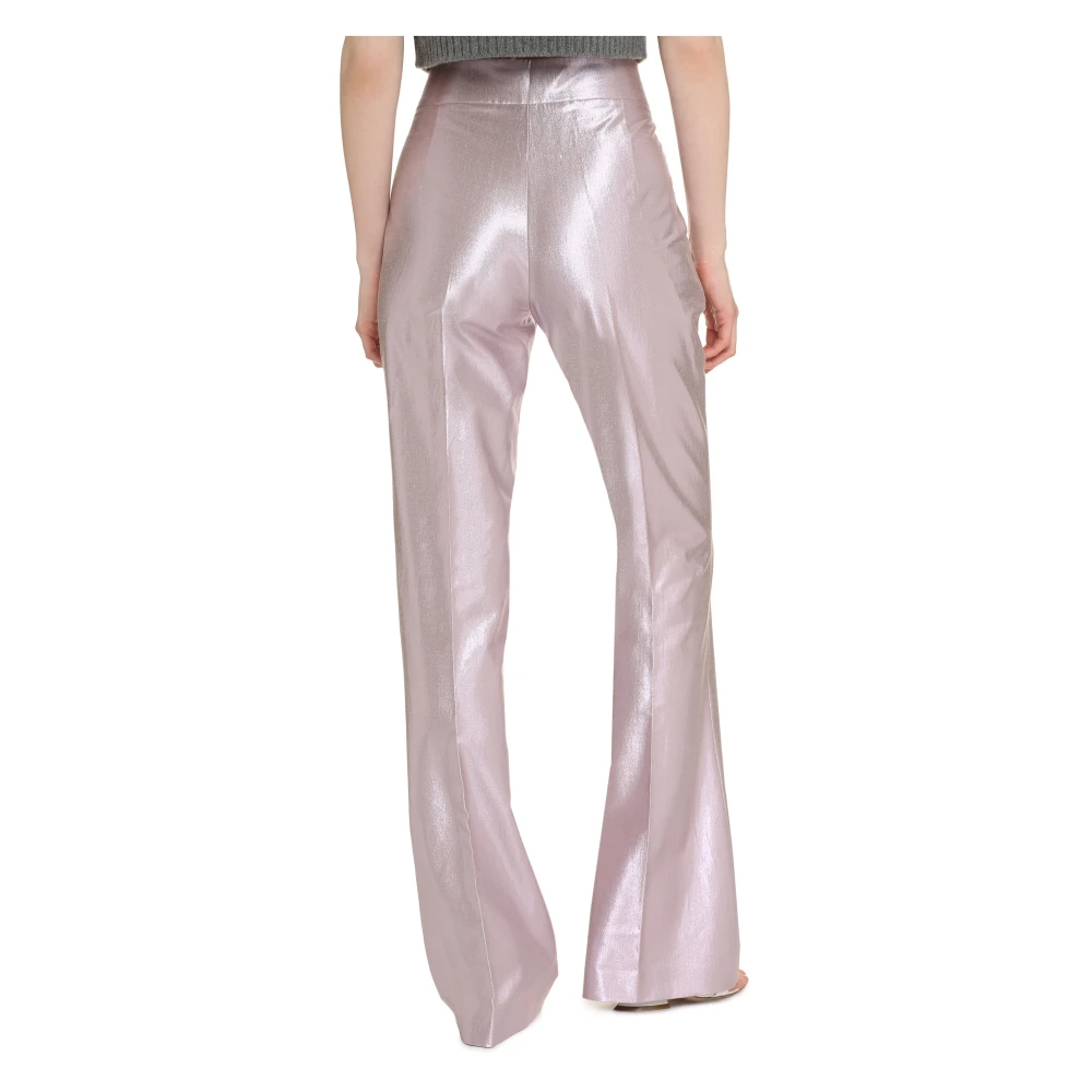 Genny Uitlopende Lurex Katoenen Broek Purple Dames