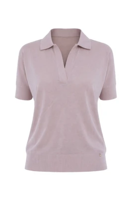 POLO MC PUNTO NUDE LOGO DORADO