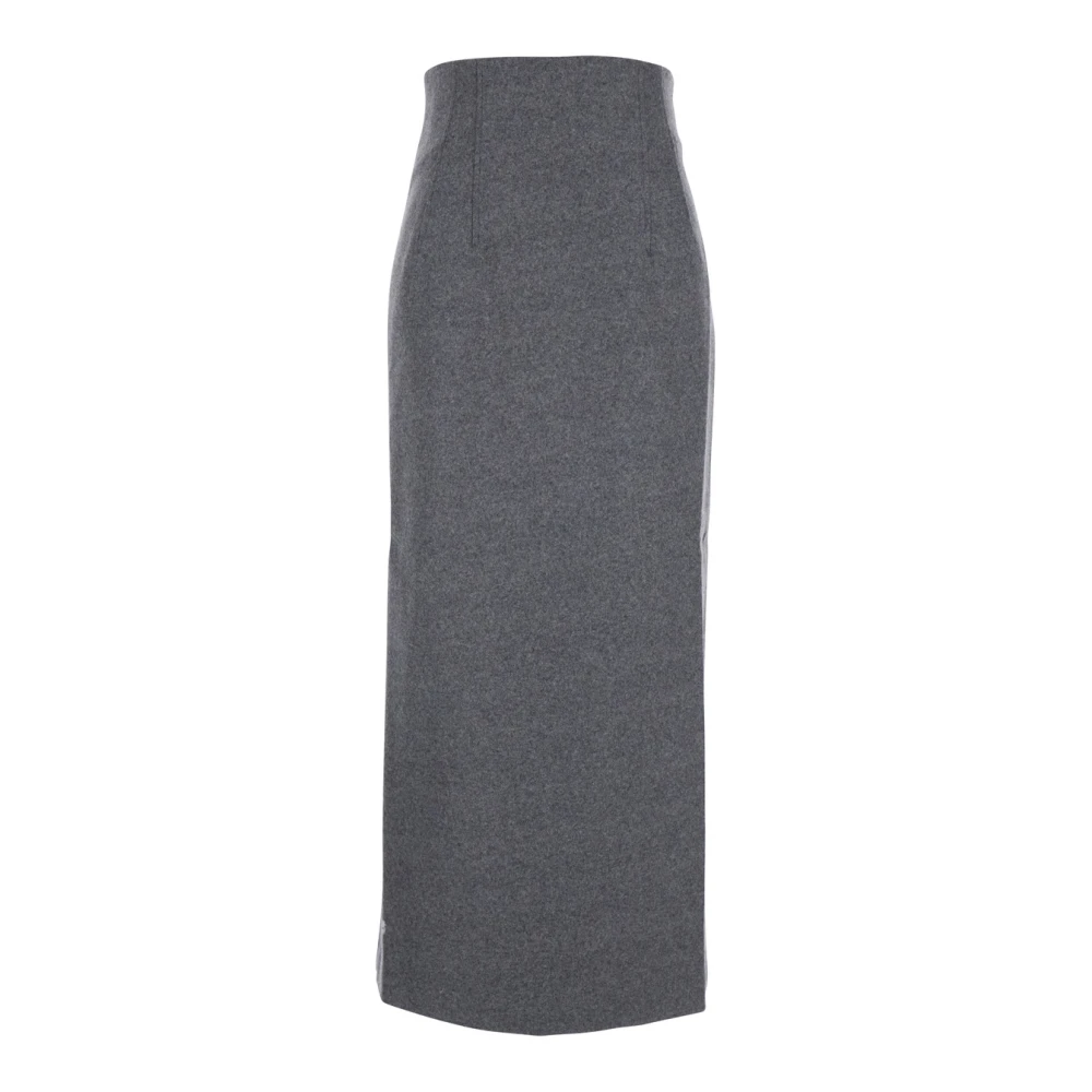 Andamane Hoge Taille Midi Rok Grijs Gray Dames