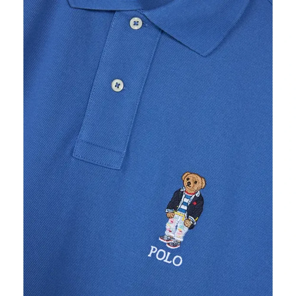 Polo Ralph Lauren Preppy Bear Geborduurd Poloshirt Blue Heren